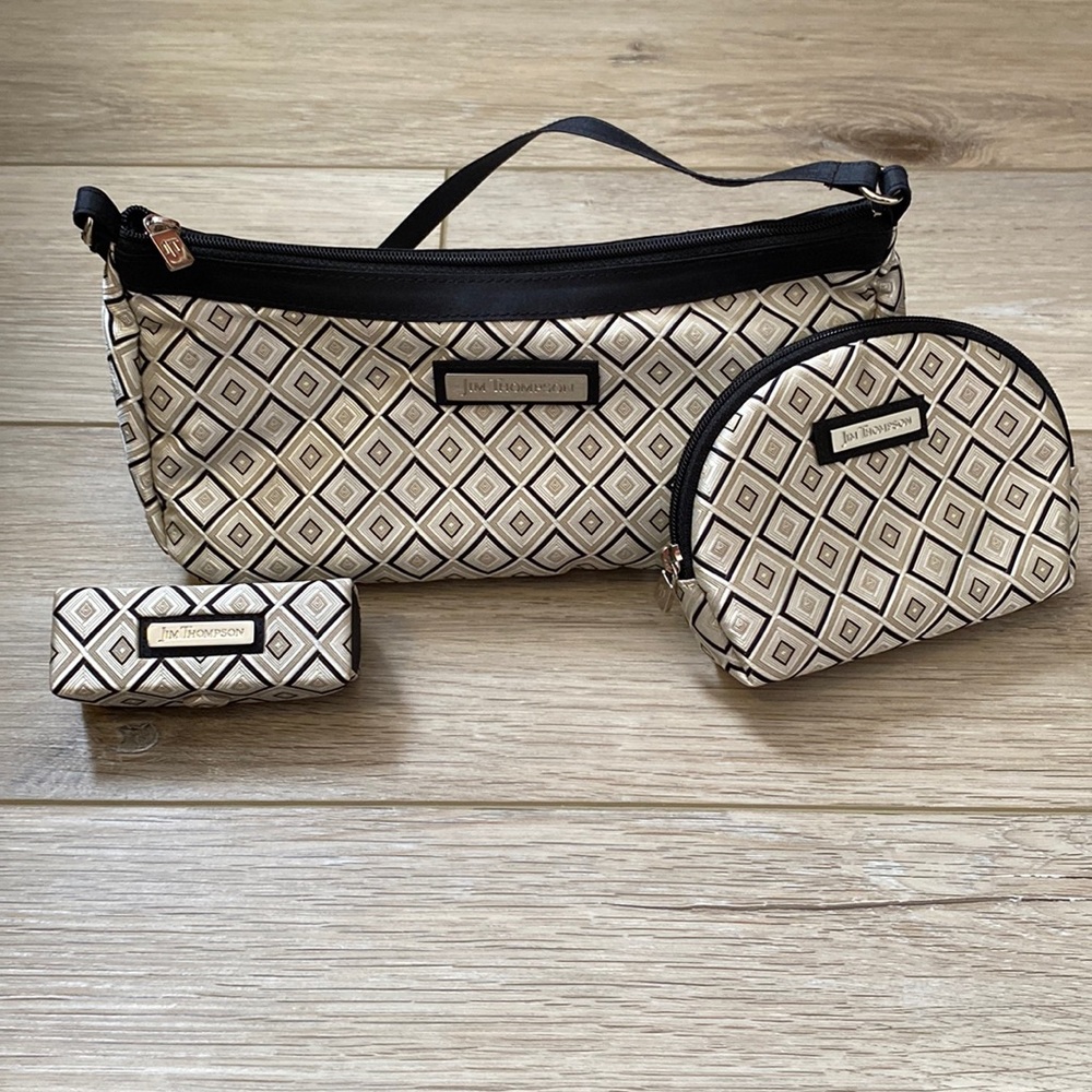 Jim Thompson Handbag w/ Matching Wallet and Lipstick Case